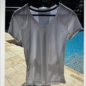 BCG Women's White V-Neck Top

- moisture wicking technology
- 100% polyester